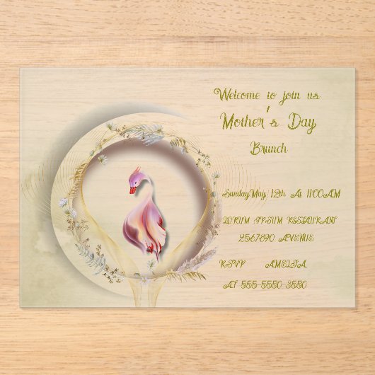 Swan chic MOTHER Party Acryleinladungen (Vorderseite)