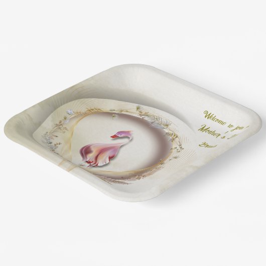 Swan chic MOTHER Party Pappteller (Gewinkelt)