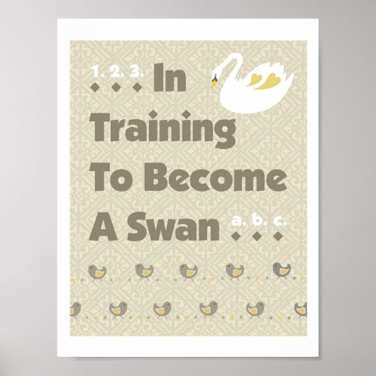 Swan Chicks in Training Poster Print (Vorne)