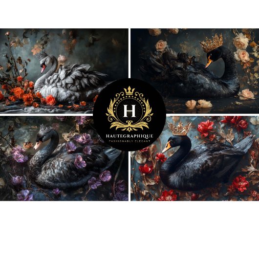 Swan Collage Decoupage Seidenpapier