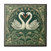 Swan Couple Art Nouveau Decorative Wall Accent Fliese (Vorderseite)