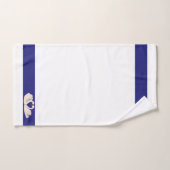 Swan Couple auf Navy Blue & White Badhandtuch Set (Handtuch)