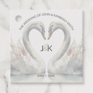 Swan Custom Wedding Geschenkanhänger