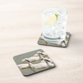 Swan Cygnets Schwimmen Getränkeuntersetzer (Rechte Seite)