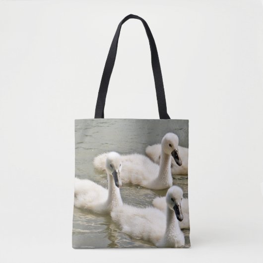 Swan Cygnets Schwimmen Tasche (Vorderseite)