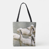 Swan Cygnets Schwimmen Tasche (Rückseite)