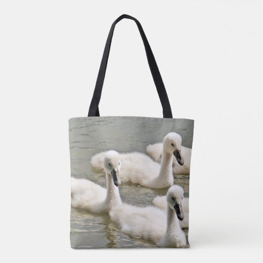 Swan Cygnets Schwimmen Tasche (Rückseite)