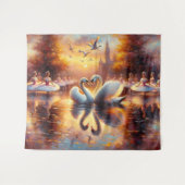 Swan Dance Tapestry Wandteppich (Vorderseite (Horizontal))