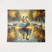 Swan Dance Tapestry Wandteppich (Vorderseite (Horizontal))