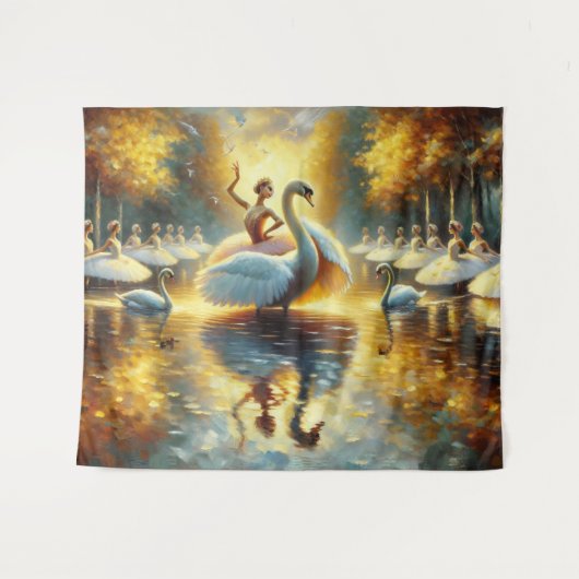 Swan Dance Tapestry Wandteppich (Vorderseite (Horizontal))