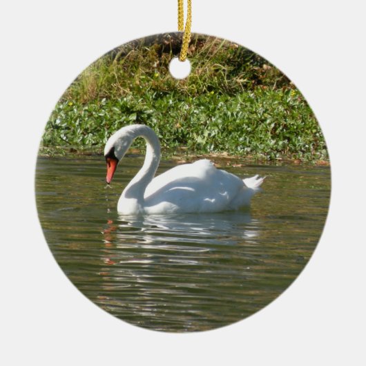 Swan-Dekoration Keramikornament (Vorne)