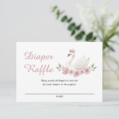 Swan Diaper Raffle Begleitkarte (Stehend Vorderseite)