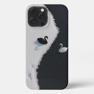 Swan Duality: Elegance im Kontrast - iPhone Case 13 Pro Max Hülle