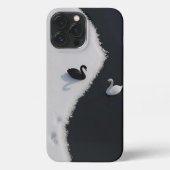 Swan Duality: Elegance im Kontrast - iPhone Case iPhone Hülle (Rückseite)