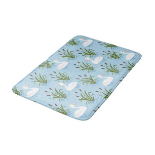 Swan Duck Pond Pattern Badematte
