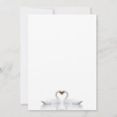 Swan Ehepaar weiße elegante Hochzeit Einladung (Rückseite)