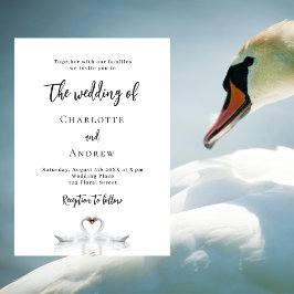 Swan Ehepaar weiße elegante Hochzeit Einladung