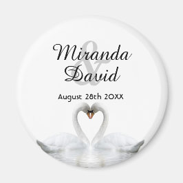 Swan-Ehepaare nennen Monogramm-Hochzeit Magnet