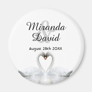 Swan-Ehepaare nennen Monogramm-Hochzeit Magnet