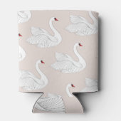 Swan Elegance: Zierweiße Muster. Dosenkühler (Rückseite)