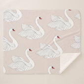 Swan Elegance: Zierweiße Muster. Sherpadecke (Vorderseite (Horizontal))