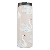 Swan Elegance: Zierweiße Muster. Thermosbecher (Rückseite)