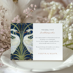 Swan Embrace Wedding Dankeschön Card Einladung
