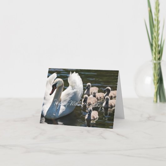 Swan Family Mother's Day Karte (Vorderseite)