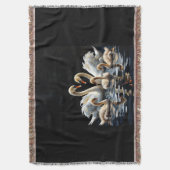 Swan Family on Black Lake Artwork Decke (Vorderseite Vertikal)