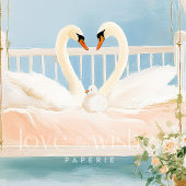Swan Family Wall Art Print, Romantisches Kinderzim Poster