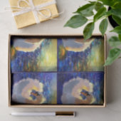 Swan Floating on Sunlit Water Blue White Decoupage Seidenpapier (Geschenk)