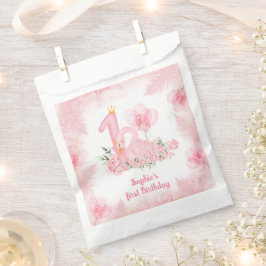 Swan Floral Feather Pink White Girl 1. Geburtstag Geschenktütchen