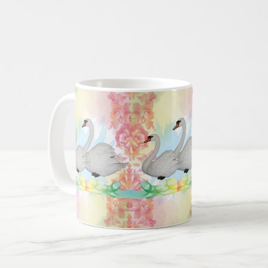 Swan Floral Tasse (Vorderseite Links)