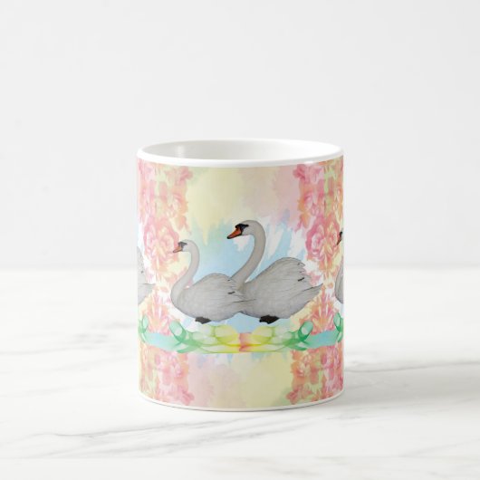 Swan Floral Tasse (Mittel)