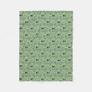 Swan Frenzy Fleece Blanket (blassgrün)