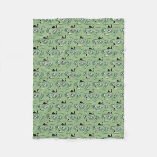 Swan Frenzy Fleece Blanket (blassgrün) (Vorderseite)