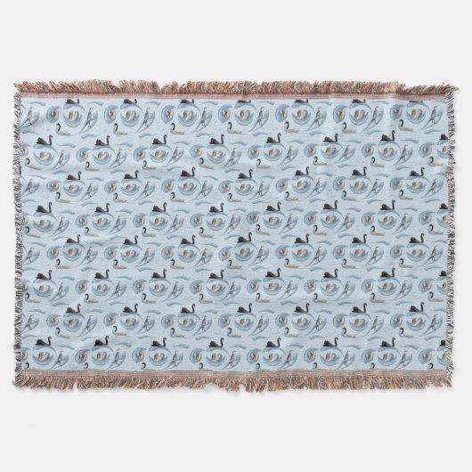 Swan Frenzy Throw Blanket (blassblau) Decke (Vorderseite)