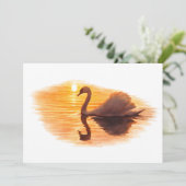 Swan Gliding at Sunset Einladung (Stehend Vorderseite)