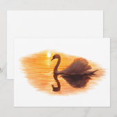 Swan Gliding at Sunset Einladung (Vorne/Hinten)