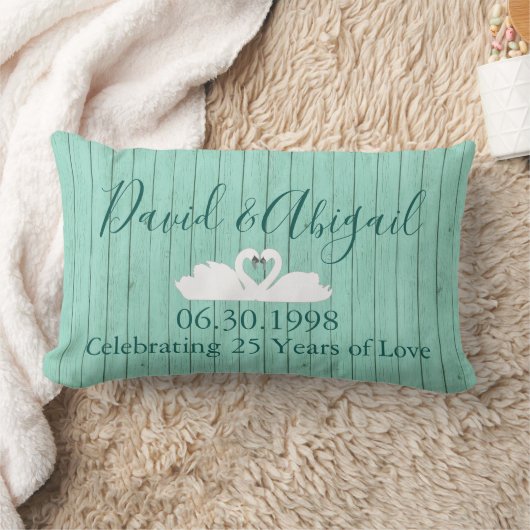 Swan Heart Jubiläum 25 Jahre zusammen Lendenkissen (Decke)