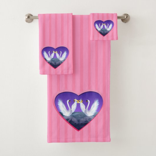 Swan-Hochzeit Badhandtuch Set (Insitu)