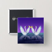Swan-Hochzeit Button (Vorne & Hinten)