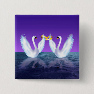 Swan-Hochzeit Button