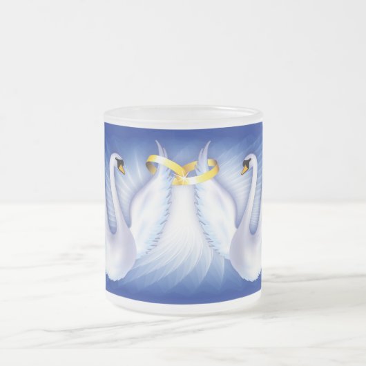 Swan-Hochzeit Mattglastasse (Mittel)