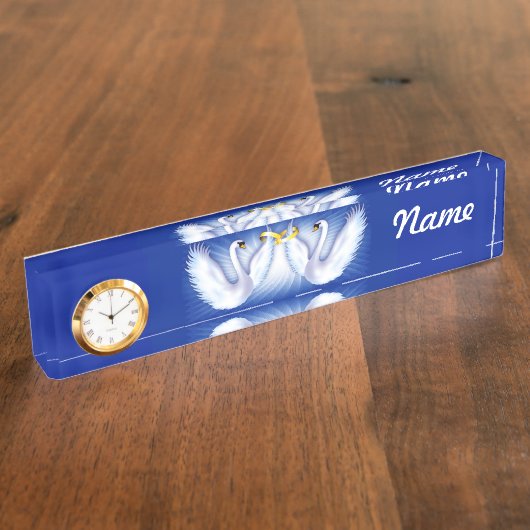 Swan-Hochzeit Namensplakette (Seite)