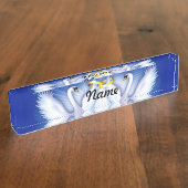 Swan-Hochzeit Namensplakette (Seite)