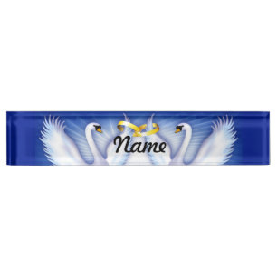 Swan-Hochzeit Namensplakette