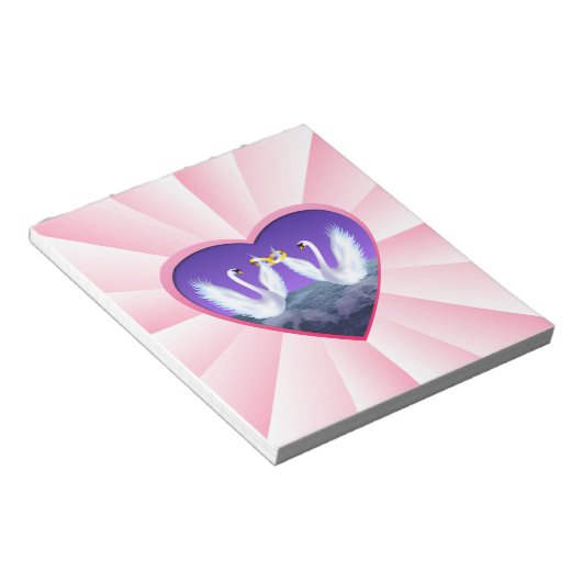 Swan-Hochzeit Notizblock (angewinkelt)