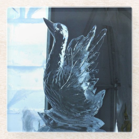 Swan Ice Sculpture, Quebec, Kanada Glasuntersetzer (Vorderseite)