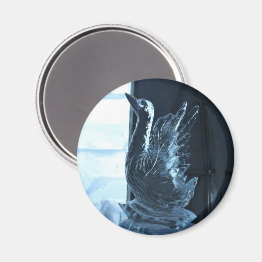 Swan Ice Sculpture, Quebec, Kanada Magnet (Vorderseite/Rückseite)